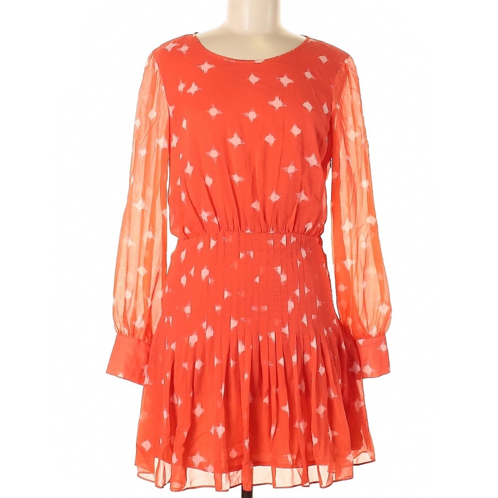 MADEWELL Sheer Sleeve Pintuck Ruffle Dress